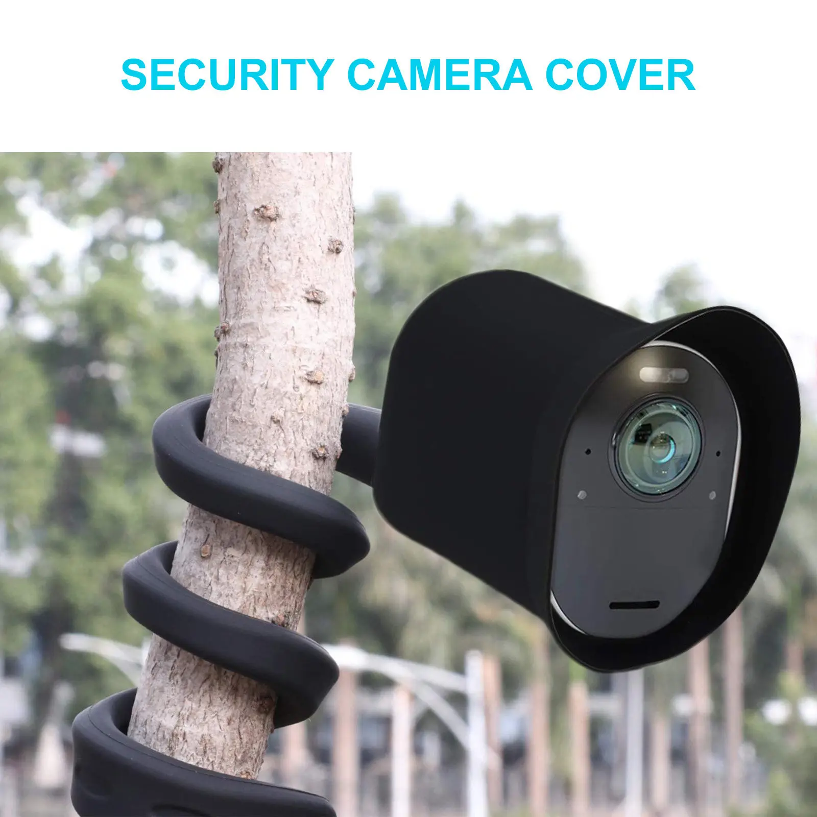 Silicone Security Camera Protector Cover Weatherproof Uv Resistant Rain Glare Protection Easy Install Compatible with Arlo