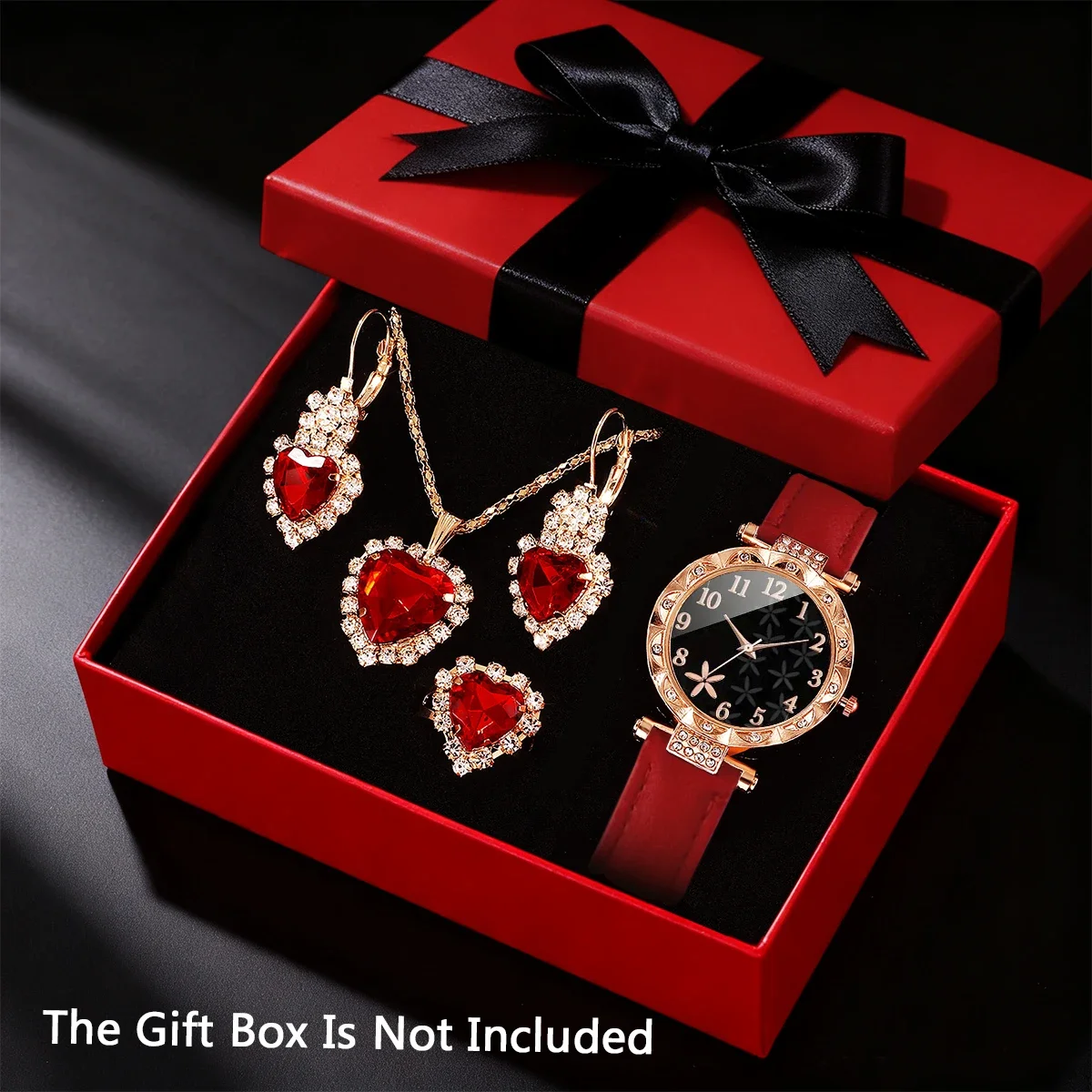 elegant and romantic women's round dial quartz watches with necklace accessories set, suitable for daily wear