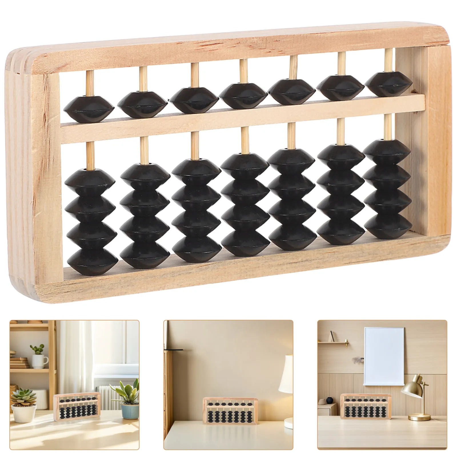 1Pcs Mini Wooden Abacus Exquisite Craftsmanship Calculating Tool Desk Decoration Photo Prop Ornament Mini Abacus Decoration