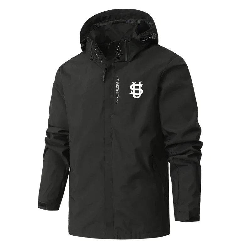 

New Men's Spring and Autumn Waterproof, Windproof, Lightweight, Breathable Outdoor Hooded Climbing and Hiking Jacket