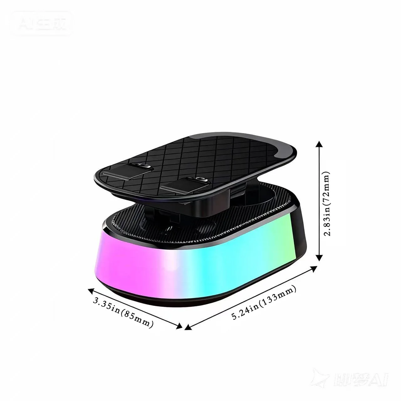 

Bluetooth 5.3 Speaker Rotatable Foldable Bracket Integrated Design Auto Induction Playback Stereo Sound RGB Color Light Speaker