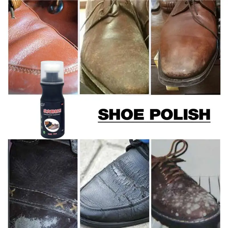 Liquid Shoe Polish Quick Shine Shoe Brush Cleaner Leather Polishing Liquid Wax Shining Sponge Oil Polish Waterproof Leather Care