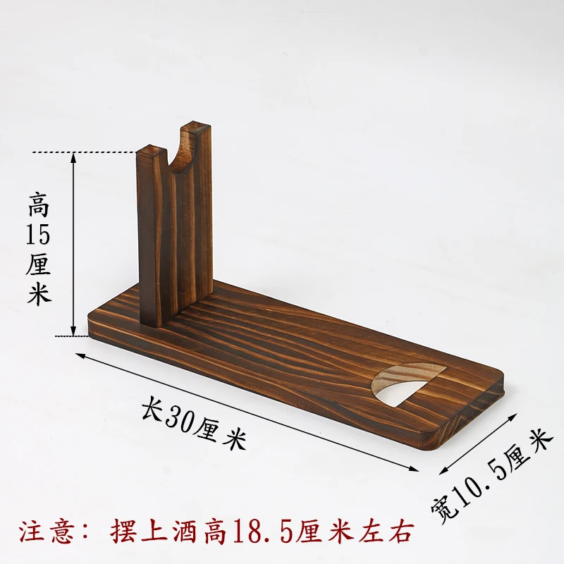 Artisan Pine Wine Stand - Adjustable Single Bottle Holder, Rustic Bar Decor with Non-Slip, Farmhouse Accent