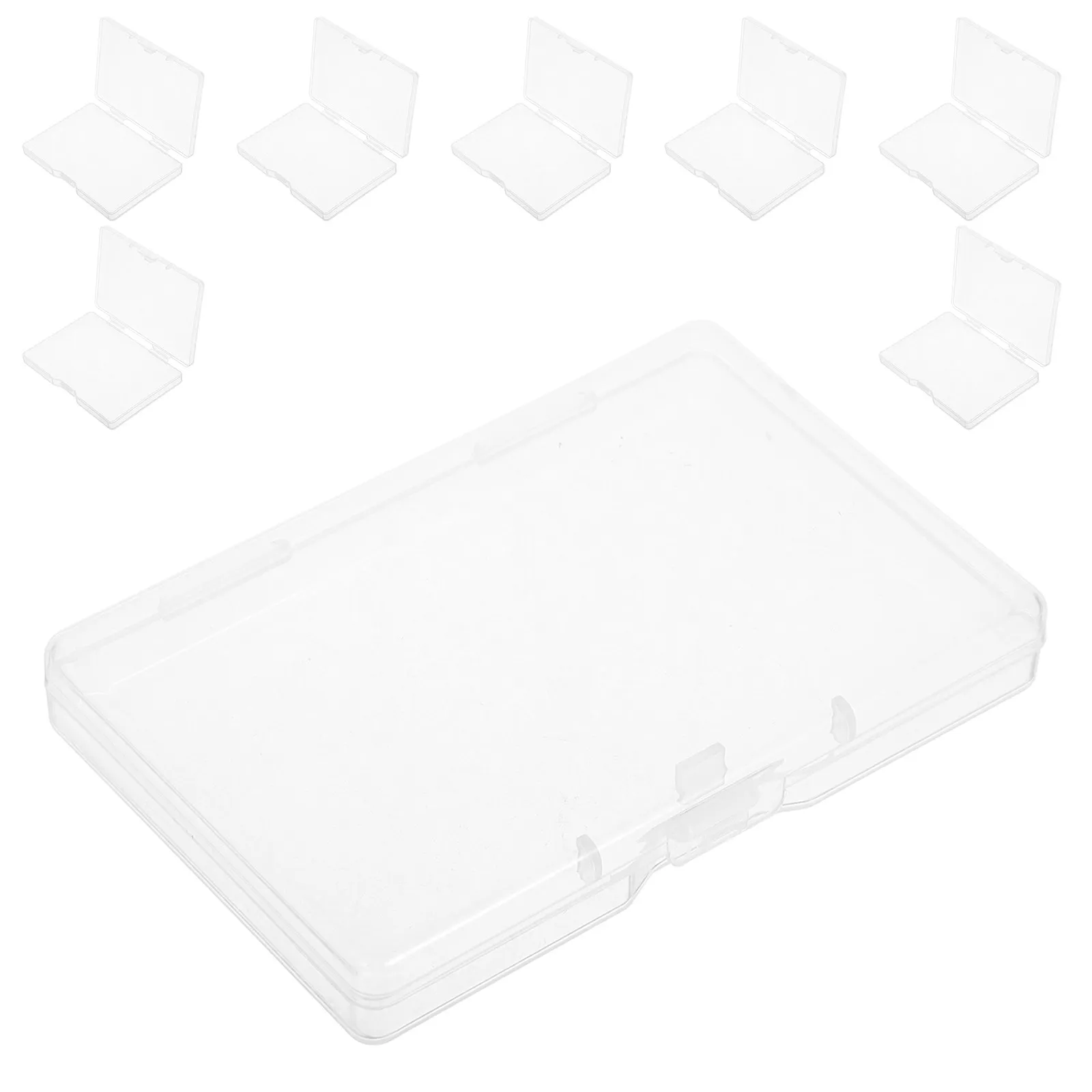 8Pcs Transparent Card Holder Portable Plastic Business Credit Card Storage Box Compact Display Organizer for Networking Game