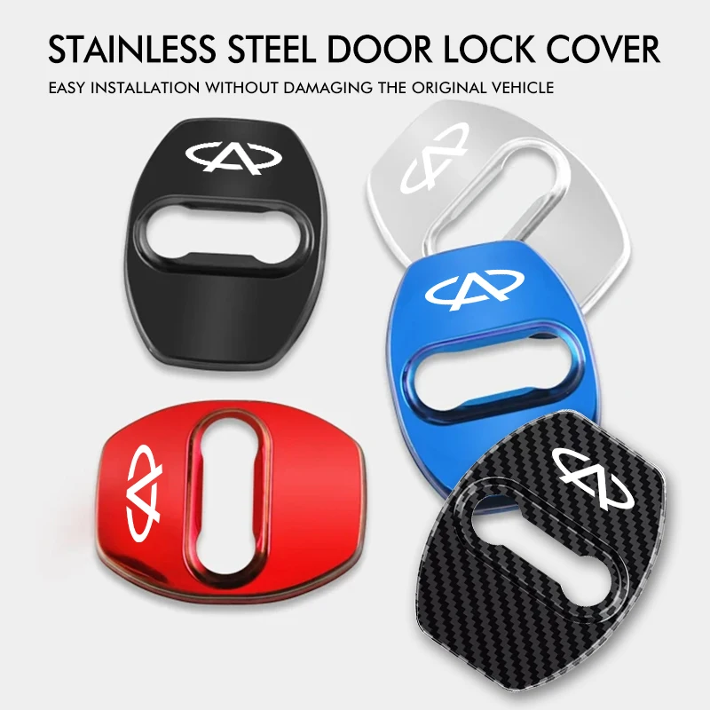 4pcs Stainless Steel Car Door Lock Cover Protective Covers Accessories For Chery Fulwin QQ TIGGO 2 3 4 5 7 Pro 8 3X A1 QQ Easta view 2