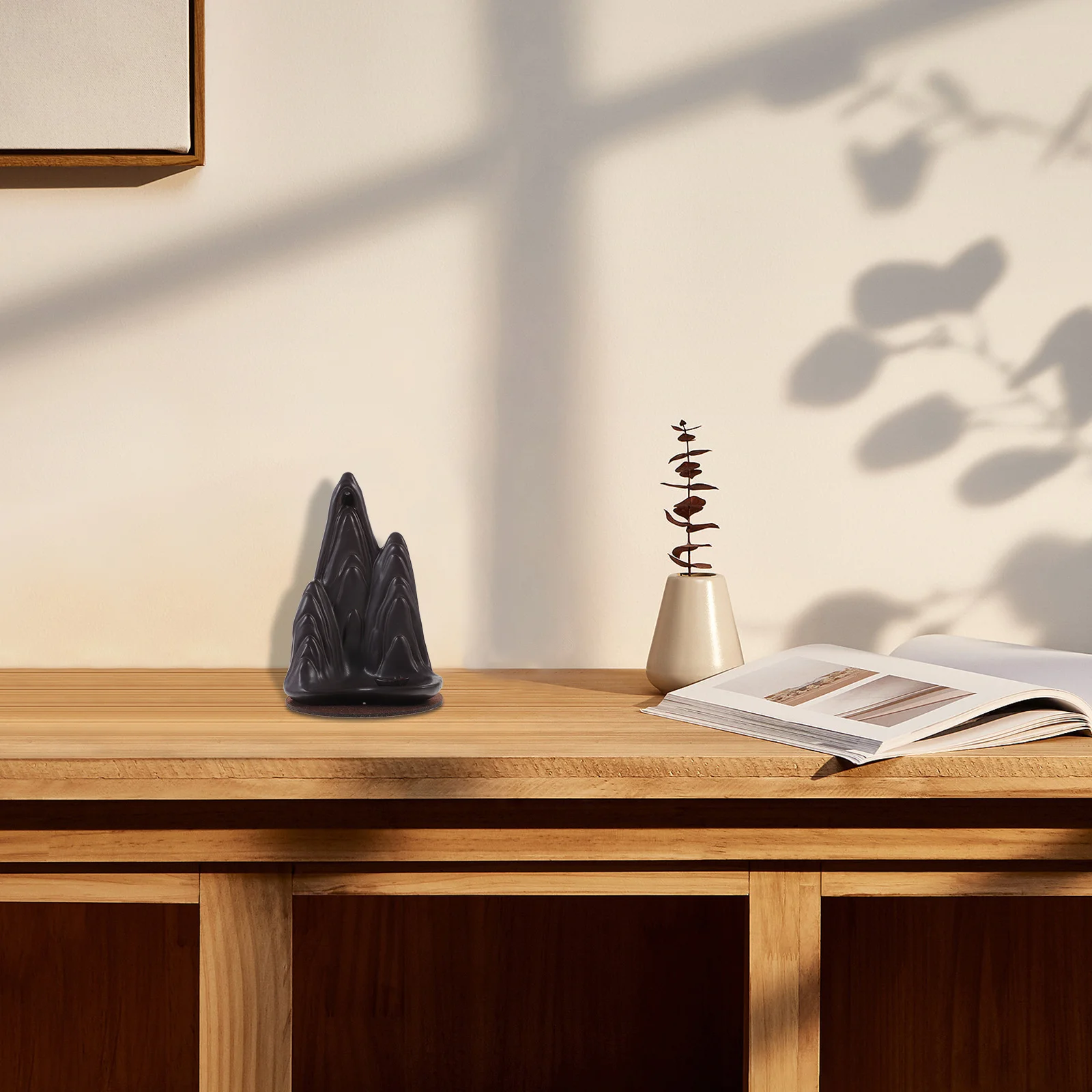 

1Pcs Ceramic Incense Burner Mountain Waterfall Backflow Design Aromatherapy Ornament Home Censer Decor Incense Holder