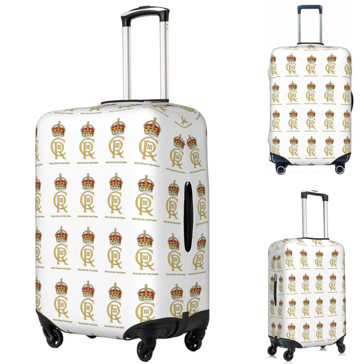 

Charles III Royal Cypher, King Charles III, Charles Rex Suitcase Cover Protection Elastic Trip Luggage Protector Covers