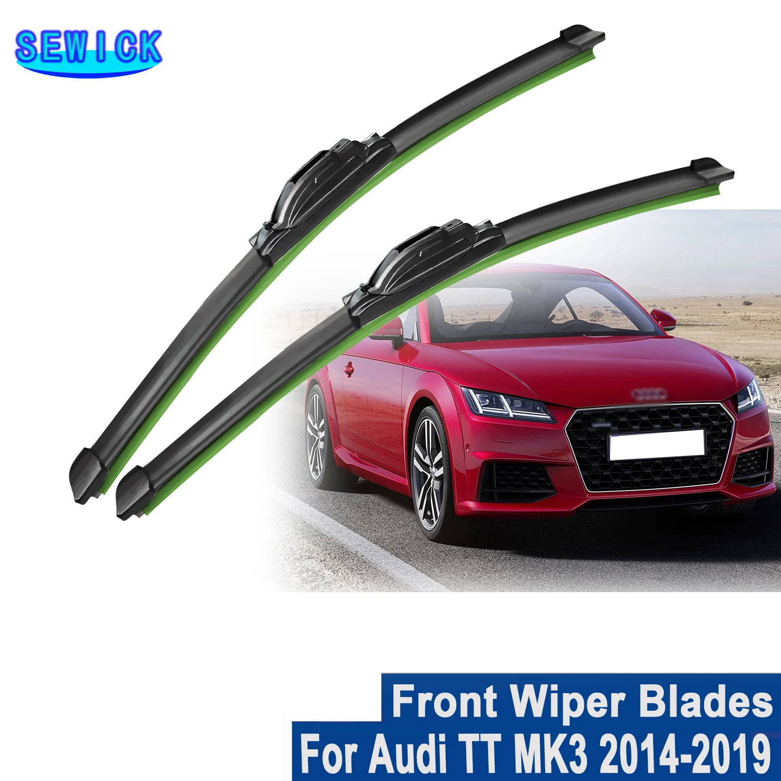 

For Audi TT MK3 2014-2019 Car Wiper Soft Rubber Wiper Windshield Windscreen HD Quiet Automotive Wiper