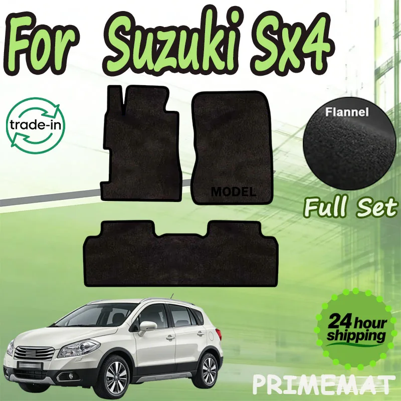 

Фланелевые коврики PRIMEMAT для Suzuki Sx4 S Cross 2014~2023, автомобильные коврики-накладки, ковровые покрытия, защитные накладки на пол