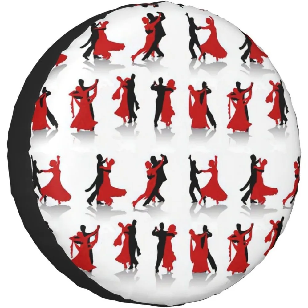Ballroom Dance Couple Reserveradabdeckung, wasserdichter Radprotektor für SUV, LKW, Wohnmobil, ästhetische Dekoration