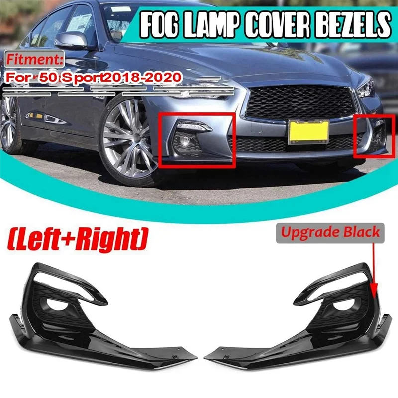 Front Bumper Fog Light Intake Light Grille Fog Light Bezel Decoration Car for Infiniti Q50