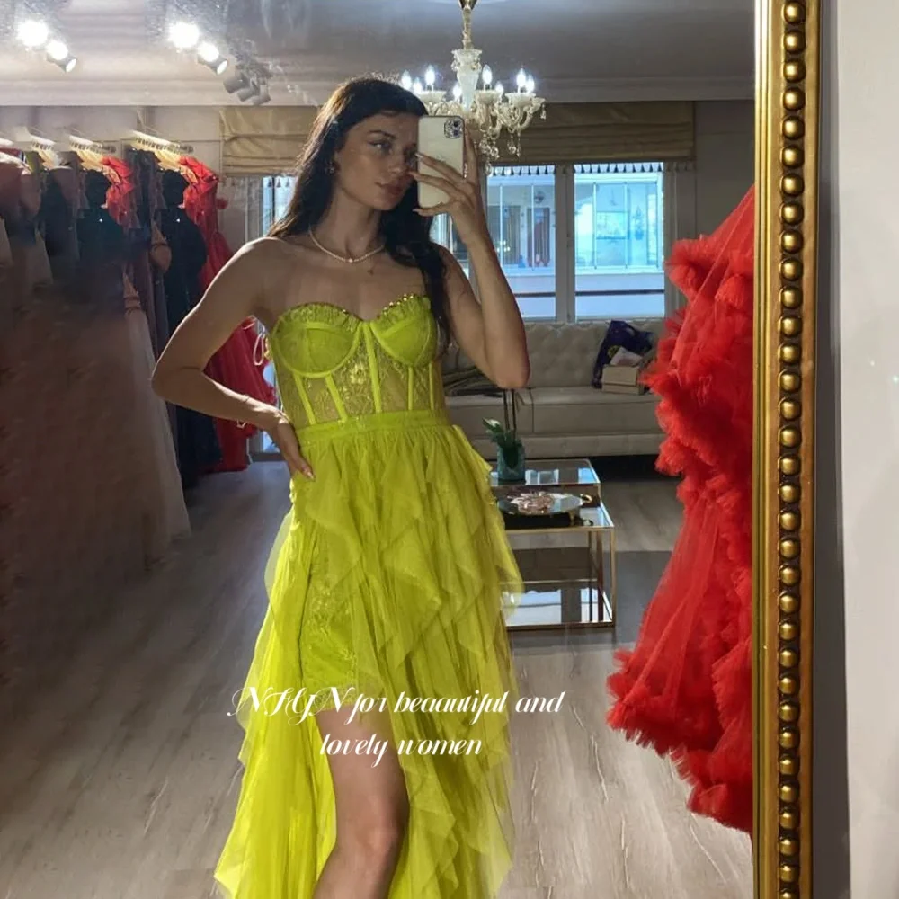 NFYN robe de bal multicouches chérie formelle volants robe de soirée une ligne dentelle robes de soirée pour les femmes personnalisé