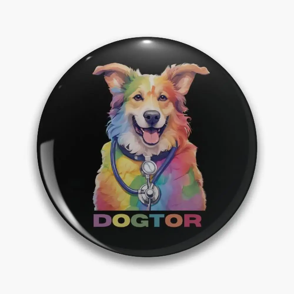 Dogtor Dog Doctor Funny Gifts For Vets Pin Buttons Brooches  Jewelry Accessory Customize Brooch Fashion Lapel Badges