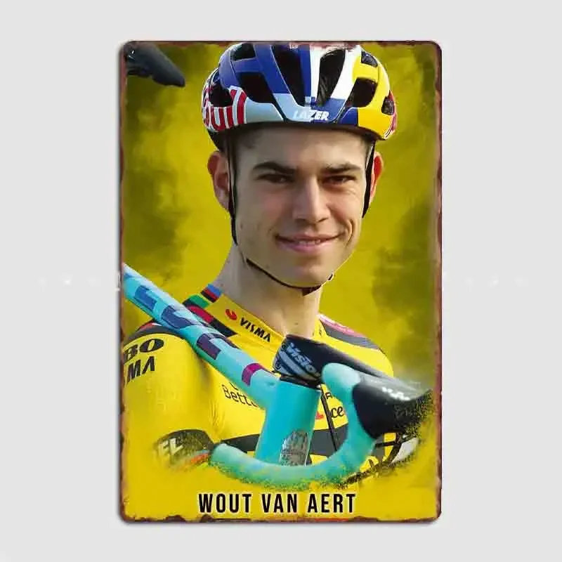 

Wout van Aert Bicycle Motocross Racer Metal Sign Poster Garage Living Room Cinema Living Custom Tin Vintage Home Decor