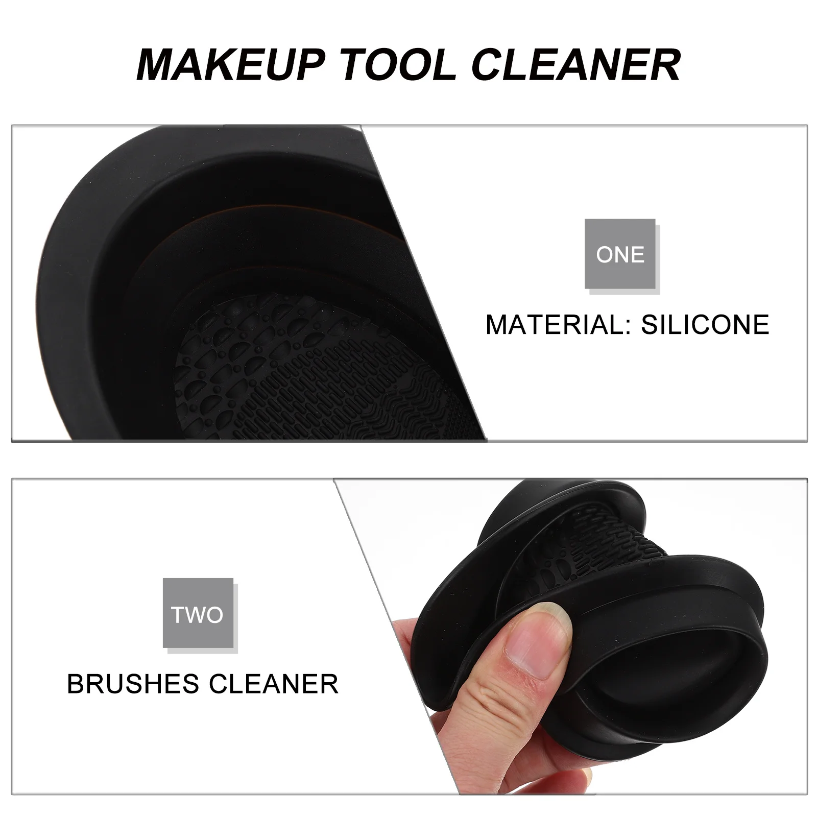 Silikonowa podkładka do czyszczenia pędzli do makijażu z teksturowanymi wypustkami, głęboko czyszcząca miska do płukania pędzli, narzędzie kosmetyczne, mata do szorowania, kosmetyki