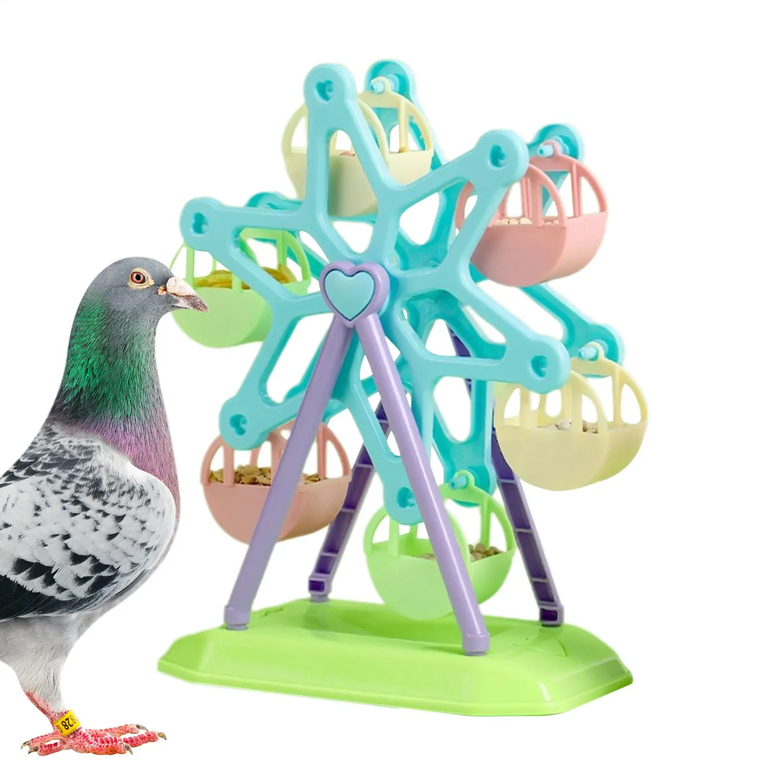 Bird Toys Foraging Wheel Parrot Toy Snacks Feeder Intelligence Growth Bird Supplies Parrot Ferris Wheel Bird Windmill Foraging
