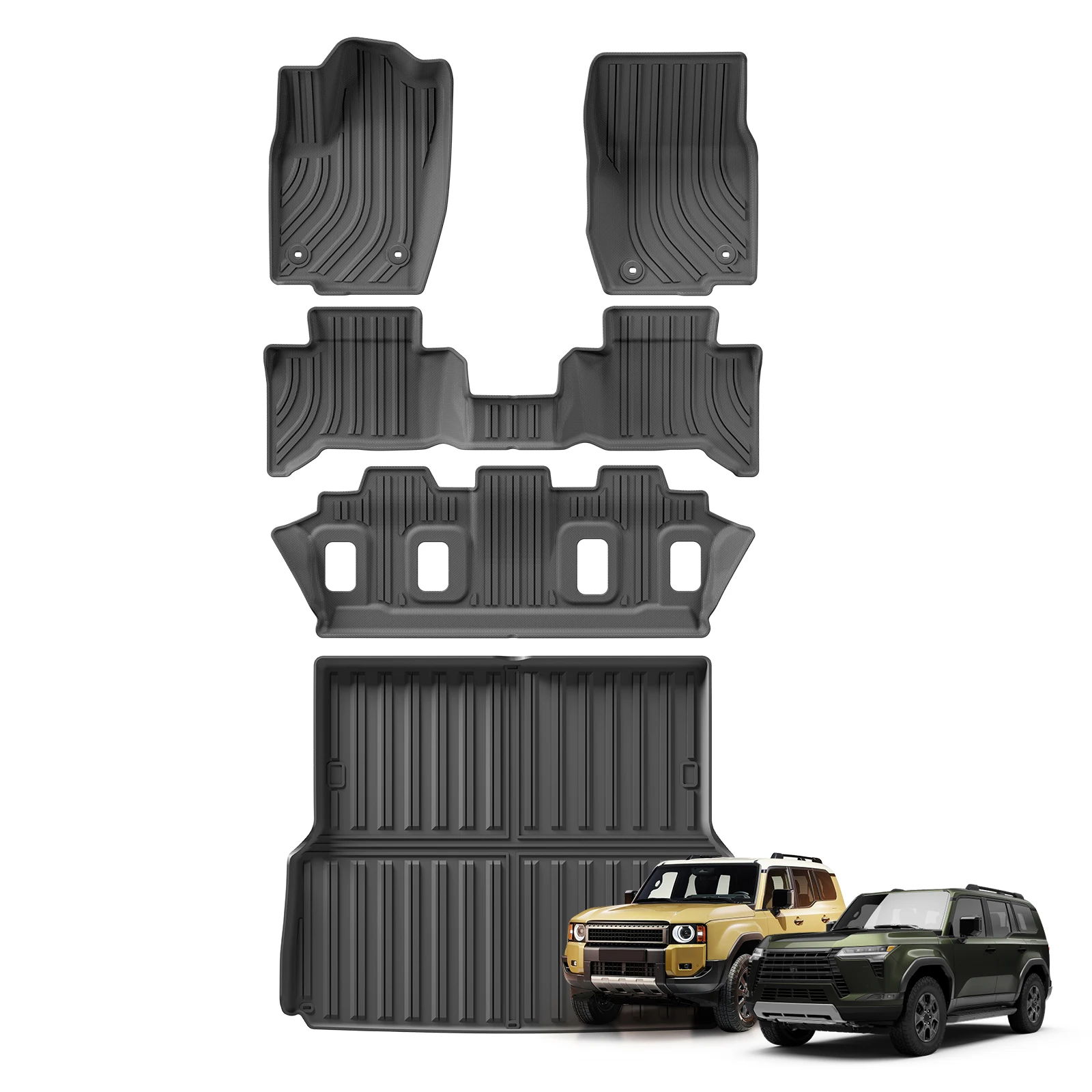 Для Lexus GX550 GX550h 5-местная модель 2025 2024, коврик для спинки багажника автомобиля, напольные коврики TPE 3D, противоскользящий коврик для ног, защитный черный