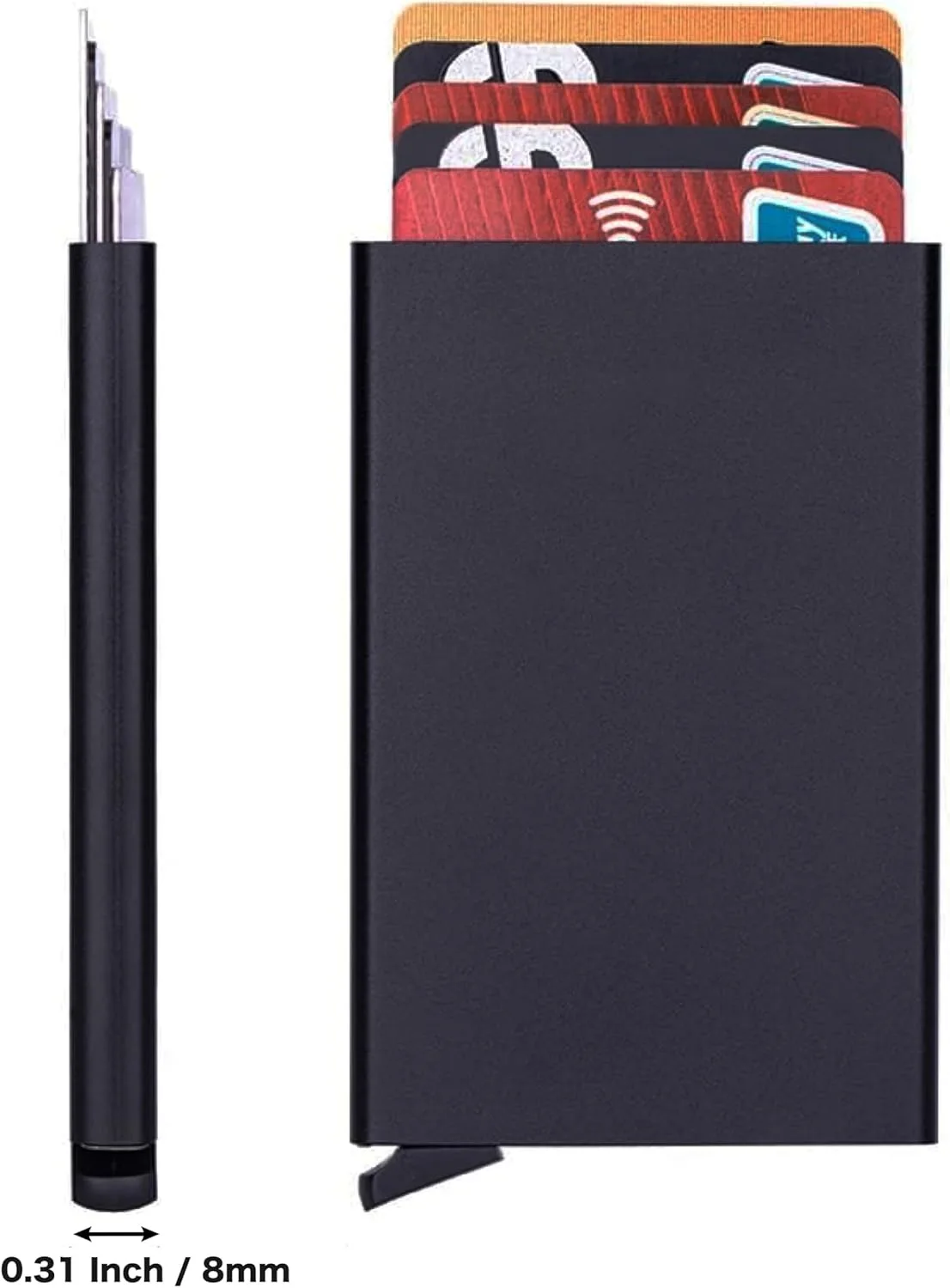 الأسد الملك تتفاعل المحفظة الذكية حامل بطاقة معدنية رقيقة ضئيلة الرجال النساء محافظ المنبثقة محفظة سوداء صغيرة Vallet 6 بطاقات Walets