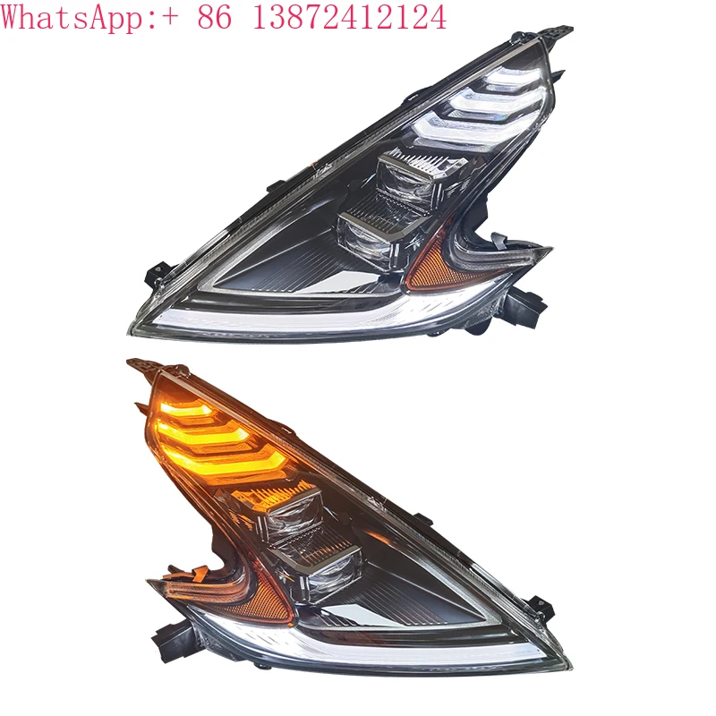 

for Nissan 370z Car Accessories Headlights 2009 2021 Front Lens Projectors Head Light Lamp Upgrade LED Headlamp DRL