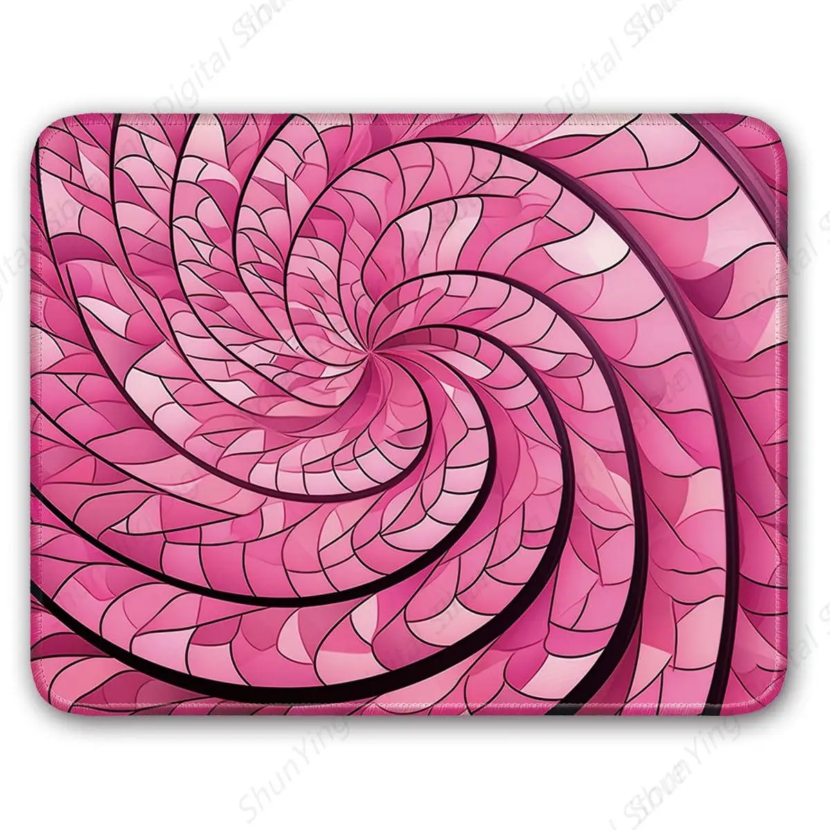 

Spiral Geometry Pattern Gaming Mouse Pad Laptop Non Slip Rubber Durable Mouse Pad Stitching Edges Easy To Slide 25*30cm