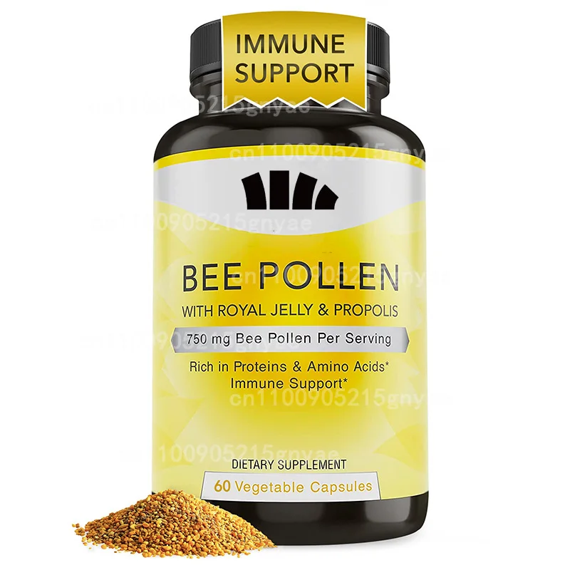 

Propolis Capsules -100% Natural Energy and Immune Support Supplement | Non GMO, Gluten Free, 60 Vegetarian Capsules