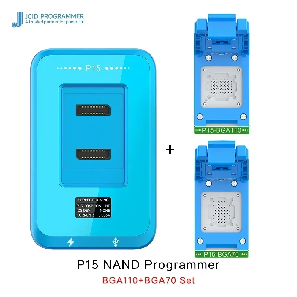 JC P15 Nand Programmer For iPhone 6-15PM iPad Mac Nand FlashWith BGA315 BGA110 BGA70 BGA60 Module Non-removal Purple R&W Repair