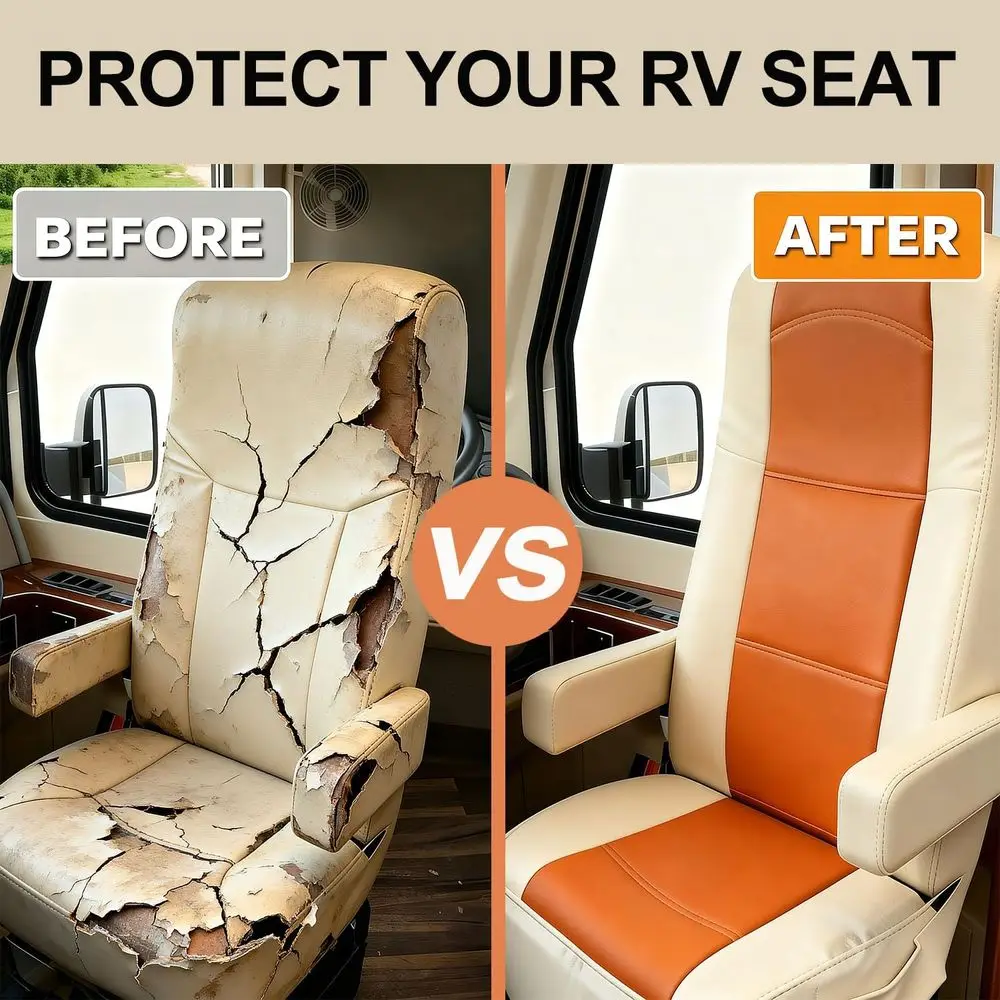 RV Captain Chair Seat Covers Motorhome Seat Covers for Class-A RV,Premium Nappa Leather,Pet-Friendly,Breathable & Comfortable Fr - view 5