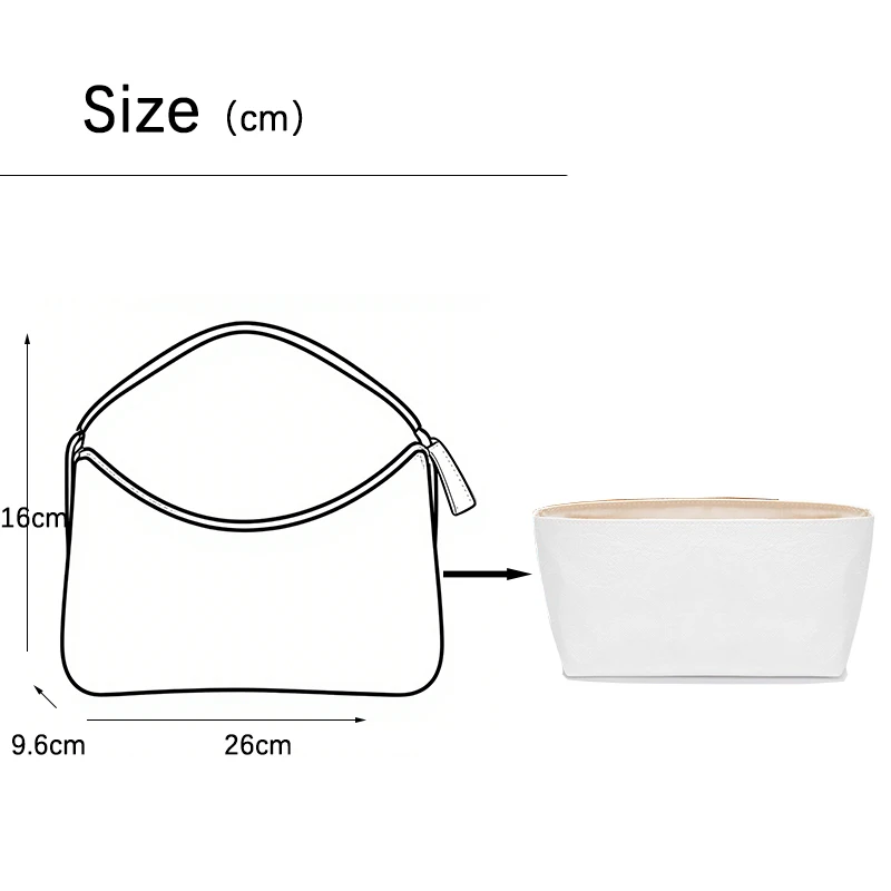 EverToner Ultra-light Waterproof for m-m Hobo Bag Microfiber paper Inner Organizer Cosmetic Bag Travel Storage Pouch