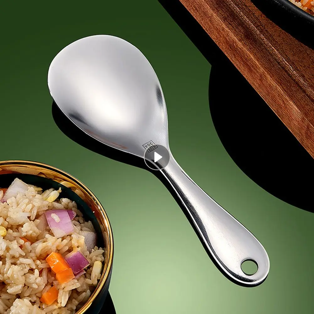 

Thickened Easy To Clean Versatile Use Efficient Cooking Tool Sturdy Dishwasher Safe 304 Stainless Steel Rice Scoop Rice Serving