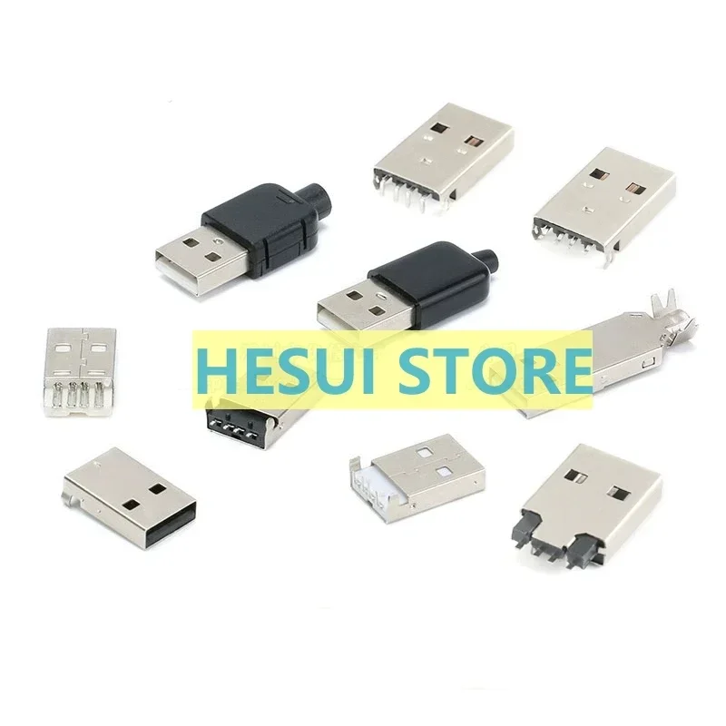 USB2.0 /DIY plug A SMD/welding wire/wiring/Insert plate 90-degree bent needle 3piece set
