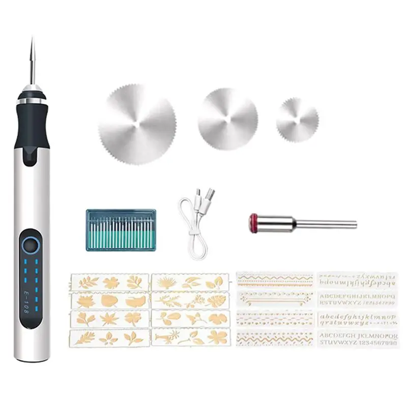 A77K Engraving Machines Mini Electric Engraver Pen Cordless Tools Engraved Jewelry Glass Stone Metal Plastic Wood Resin