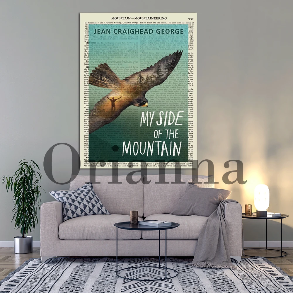 My Side Of The Mountain Book Cover Young Adult Fiction The Birds American Book Retro Wall Art Canvas Print Poster Decor Painting