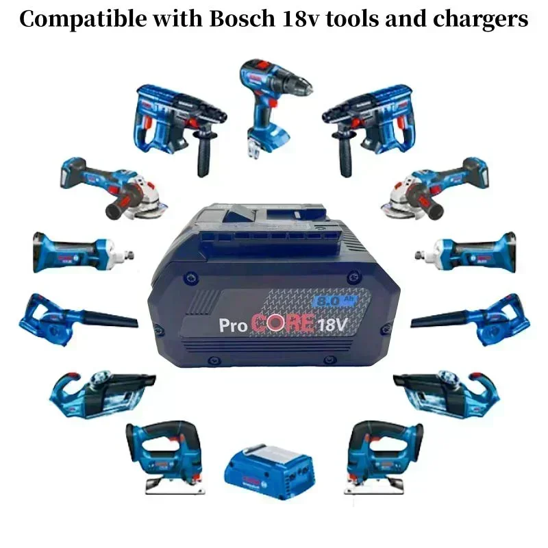 4Ah 8Ah 12Ah 15Ah ProCORE replacement battery, for Bosch 18V cordless tools BAT609 BAT618 GBA18V 21700 high power 5C power cell