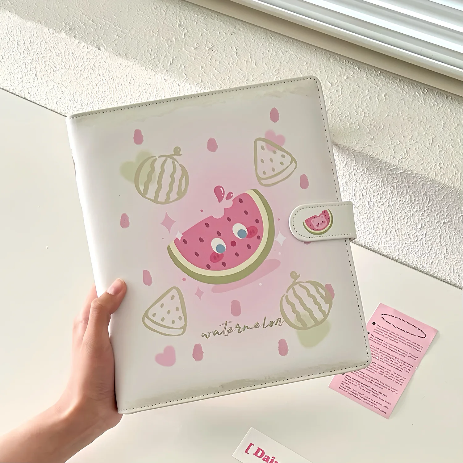 1pcs Cartoon A5 PU Leather Photo Album Cover 6 Holes Loose-leaf Card Book Postcard Photo Album Covers
