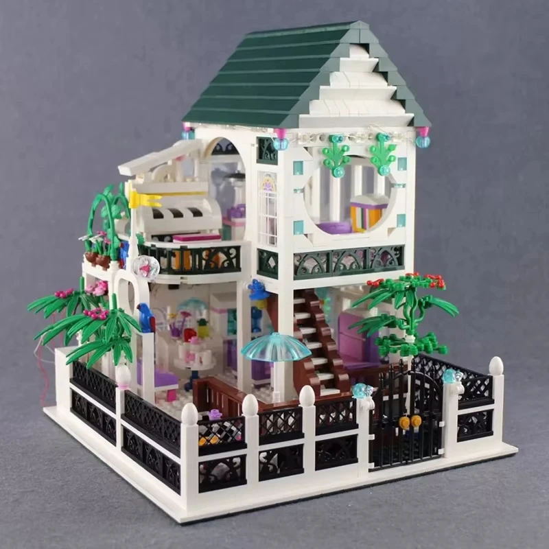 1500 ชิ้นโรแมนติกฮาร์ทเฮ้าส์วิลล่าชุดพร้อมไฟ DIY แฮนด์เมดประกอบของเล่นเดสก์ท็อปสร้างสรรค์ตกแต่งของขวัญสำหรับหญิง