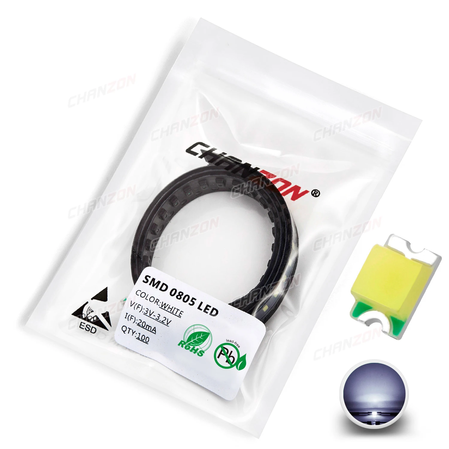 SMD LED 발광 다이오드 키트 램프 칩 라이트 비즈, 웜 화이트, 레드, 그린, 블루, 옐로우, 오렌지, UV 핑크, 마이크로 3V SMT, 0805 (2012)