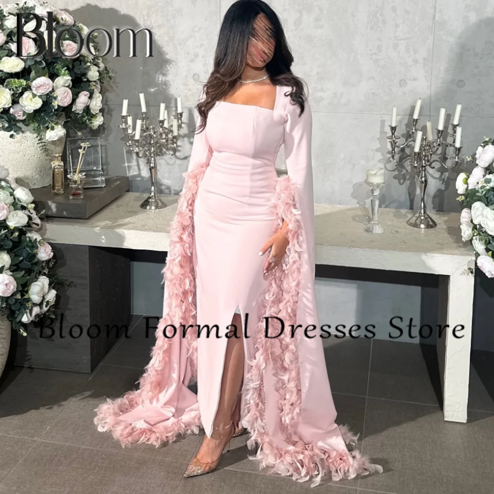 Bloom Watteau Train Solid Color Ankle Length Square Neck Ruffles Ankle Length Zipper Back Jersey Bespoke Occasion Gowns Charming