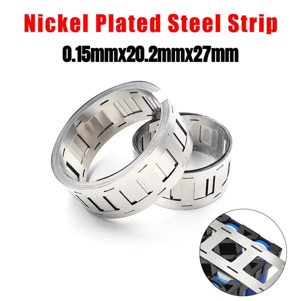 1M/Roll Nickel Strip 2P 0.15x20.2x27mm Nickel Strips For 18650 Lithium Battery Welding Tape Nickel Plated Belt0.15x27mm