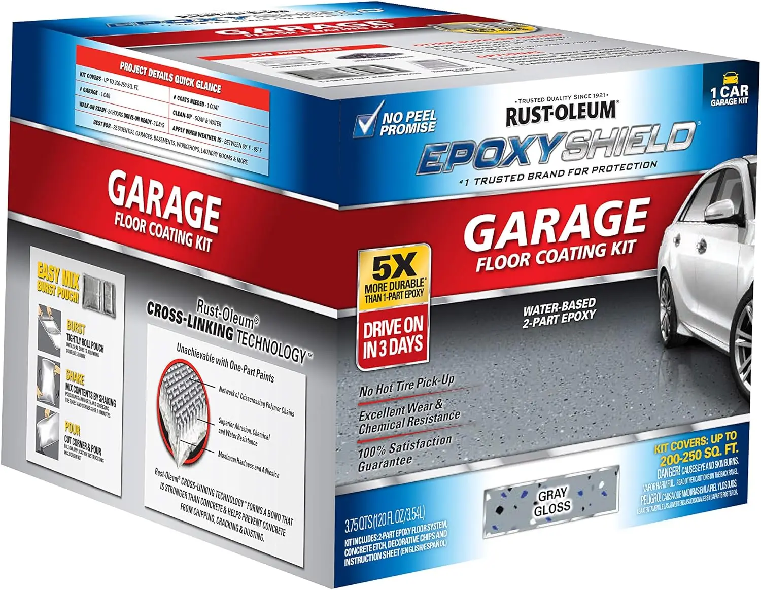 251965 Epoxyshield Garage Floor Coating, 1 Car Kit, Gray