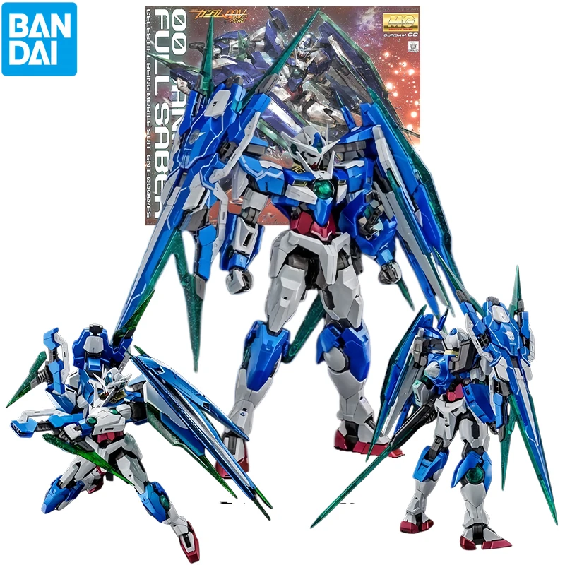 Bandai MG Kidou Senshi Gundam 00V Anime GNT-0000/FS 00Q Full Saber Action Figures Assembled Model Kit Original Box