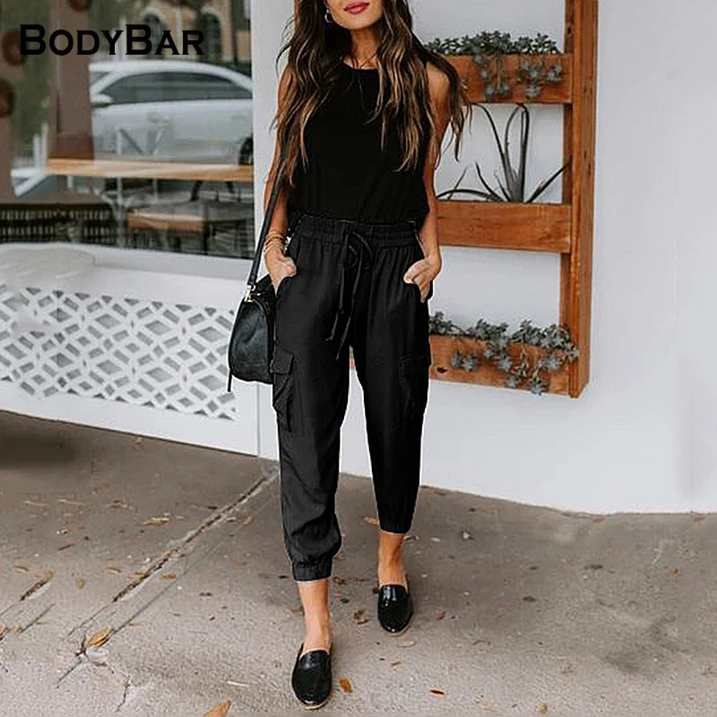 

Classic Harem Pants Casual High Waisted Vintage Calf-length Pencil Pants Black Capris For Ladies 2021 Summer Loose Trousers 3XL