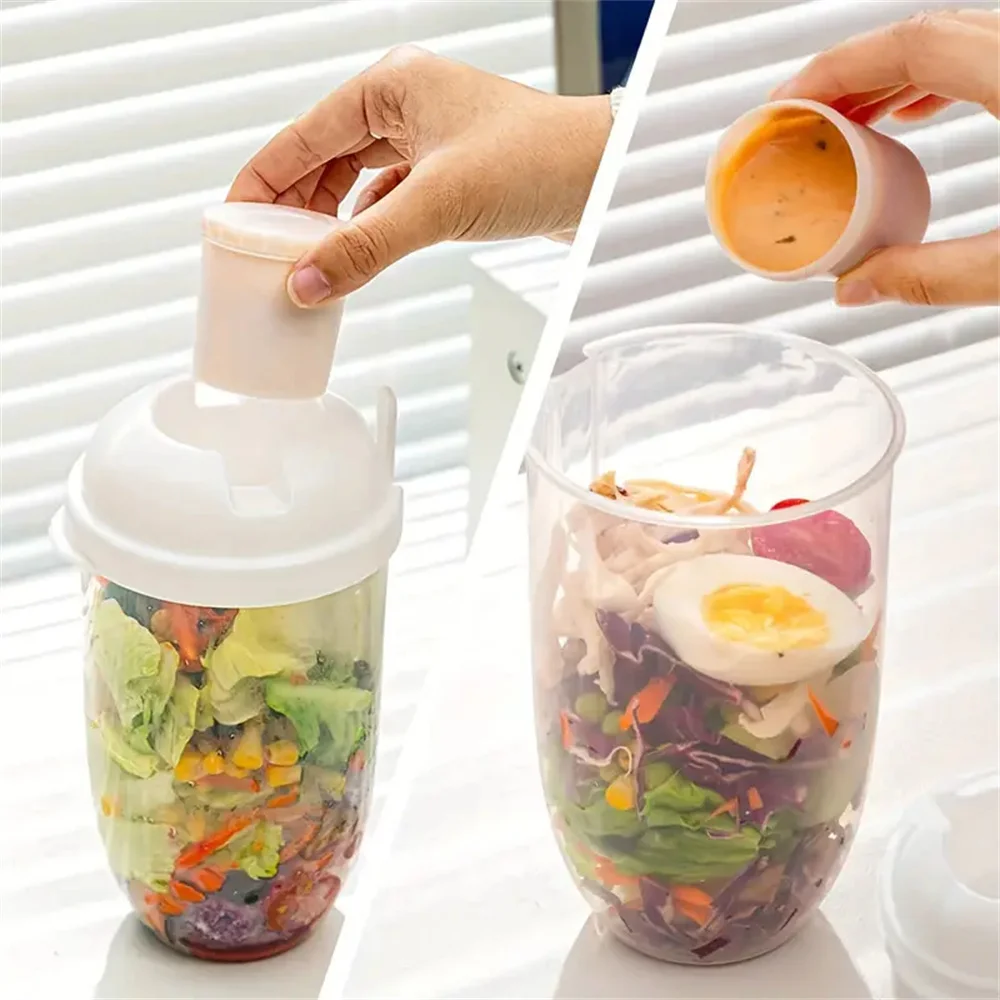 Extra Large Salad Shaker Healthy Eating Meal Prep Container Portable Dressing Dispenser for Picnics Breakfast Kitchen Supplies