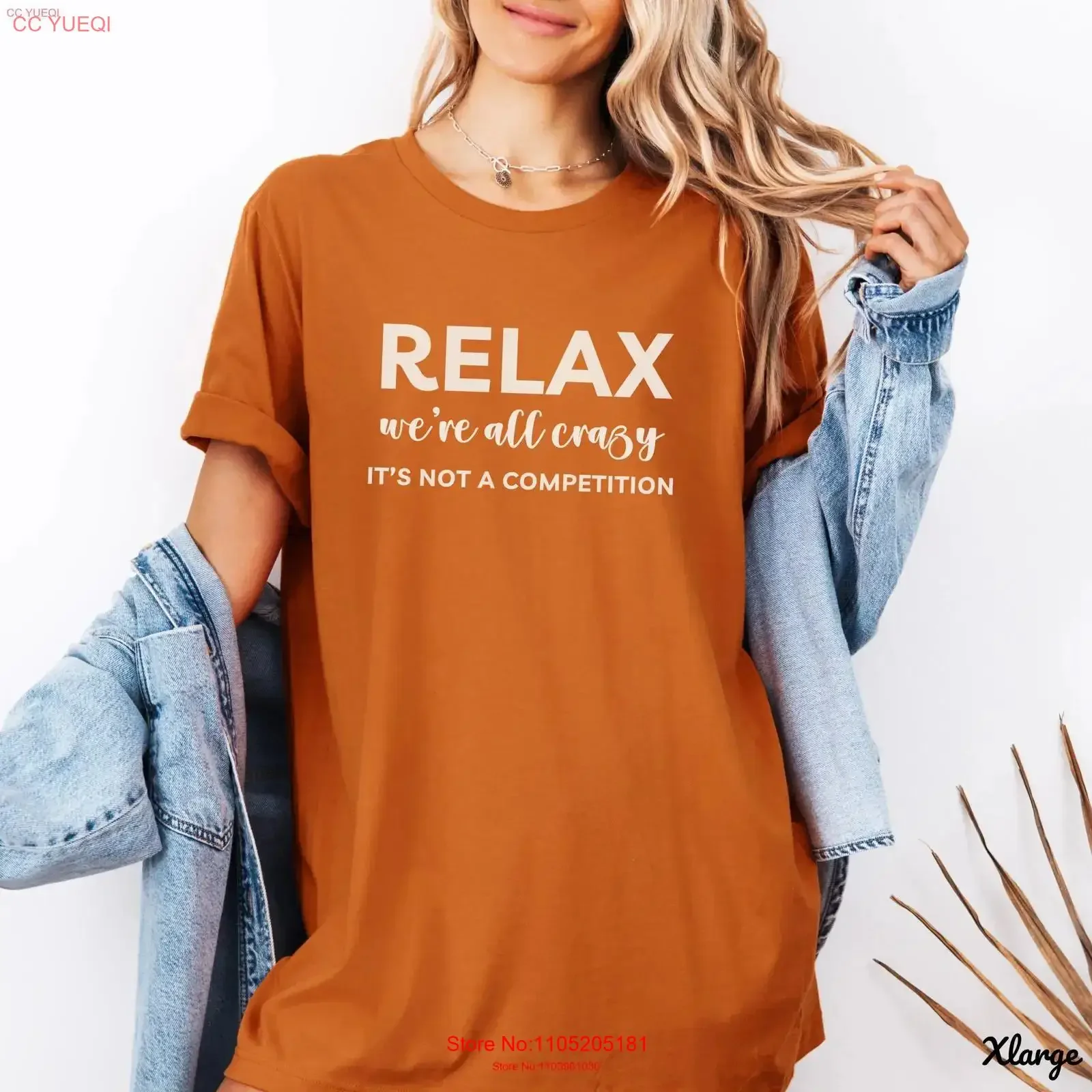Relax we re all crazy it s not a competition funny shirt fun shirts around the house plus size are vintage Washed