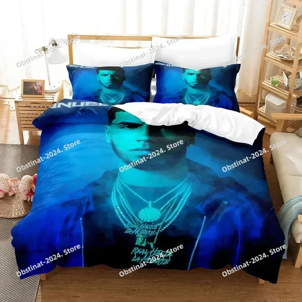 Anuel Aa Real Hasta La Bedding Set Printed single Comforter Quilt Bed Cover Duvet Cover Pillow Case 3 Pieces Set Kids Adult Size