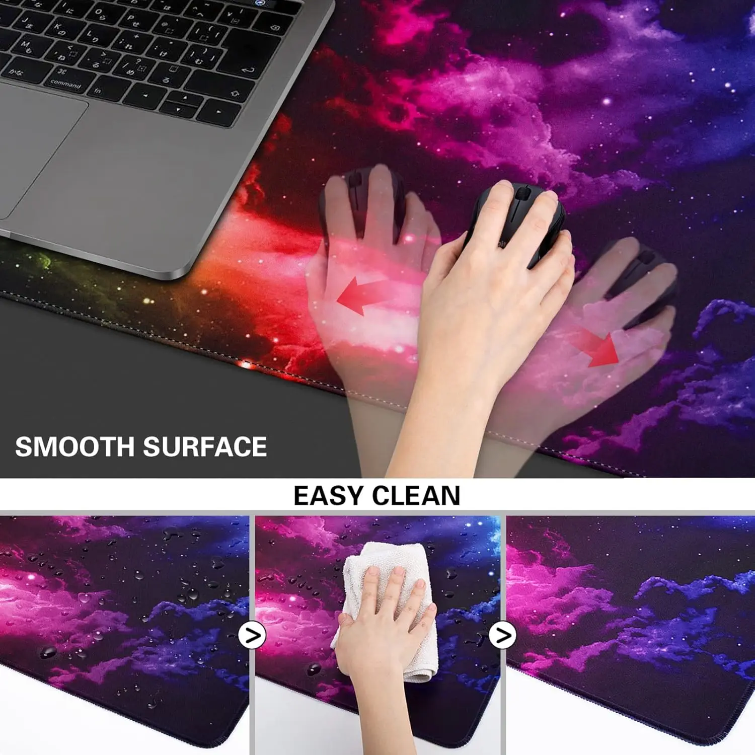 Canjoy Gaming Mouse Pad, teclado estendido grande Tapete de mouse Grande Almofada de mesa de computador com base antiderrapante e borda costurada