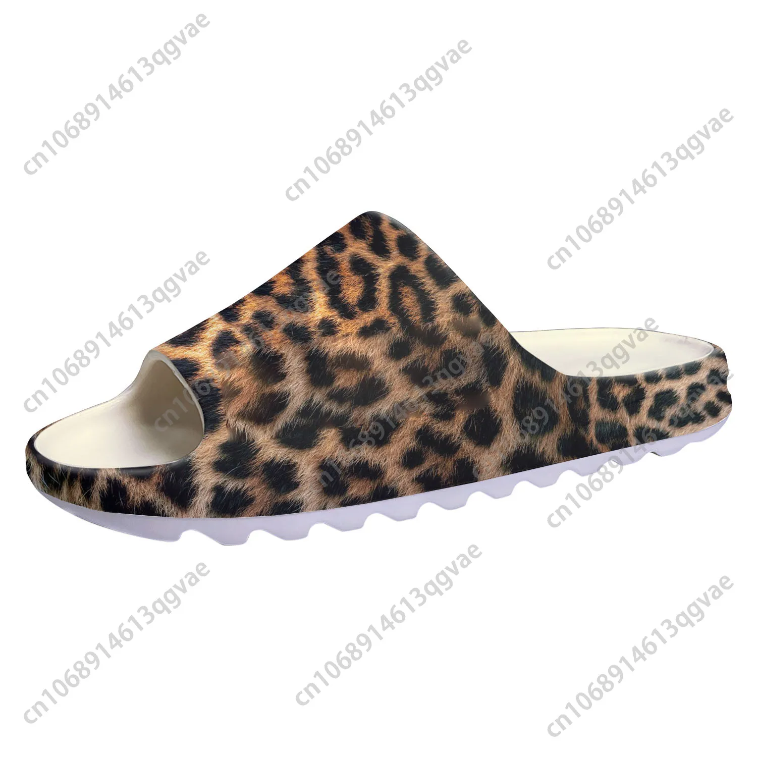 

Leopard Print 3D Soft Sole Sllipers Home Clogs Step on Water Shoes Mens Womens Teenager Bathroom Beach Customize on Shit Sandals