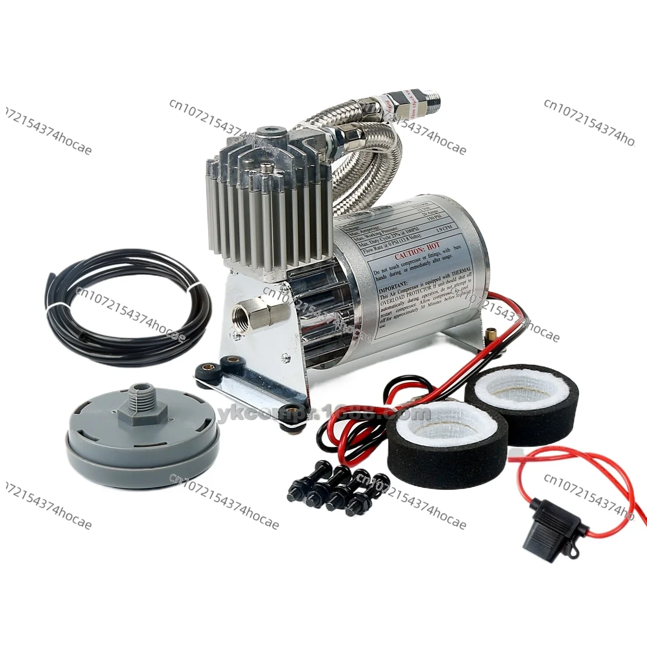 12V car modified stainless steel air compressor, car mounted inflation pump, 150psi oil-free air pump