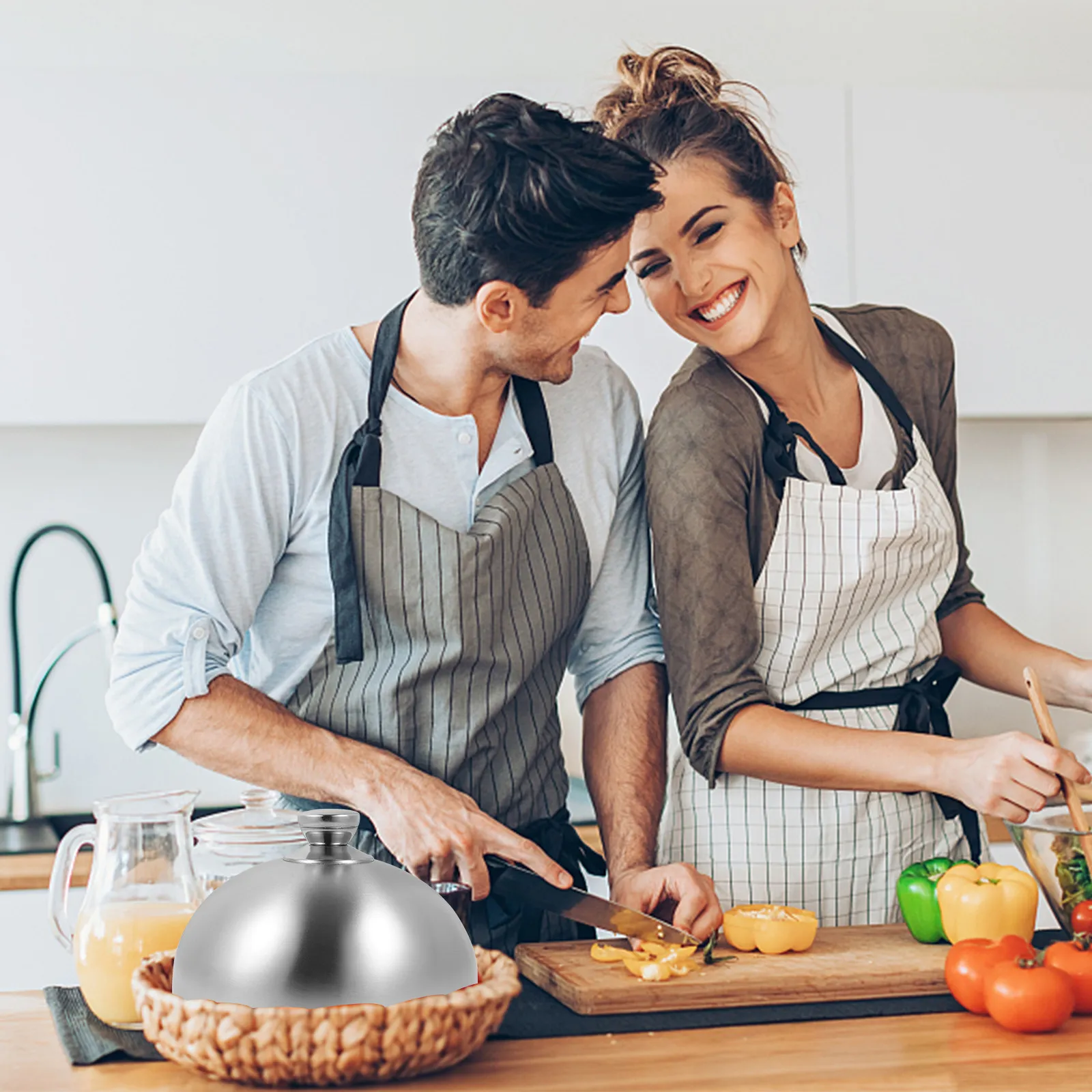 

Premium Steak Cover Stainless Steel Dishes Cover for Grilling Meat Melting Cheese Food Lid Non Rusty Smooth Edge Kitchen Utility