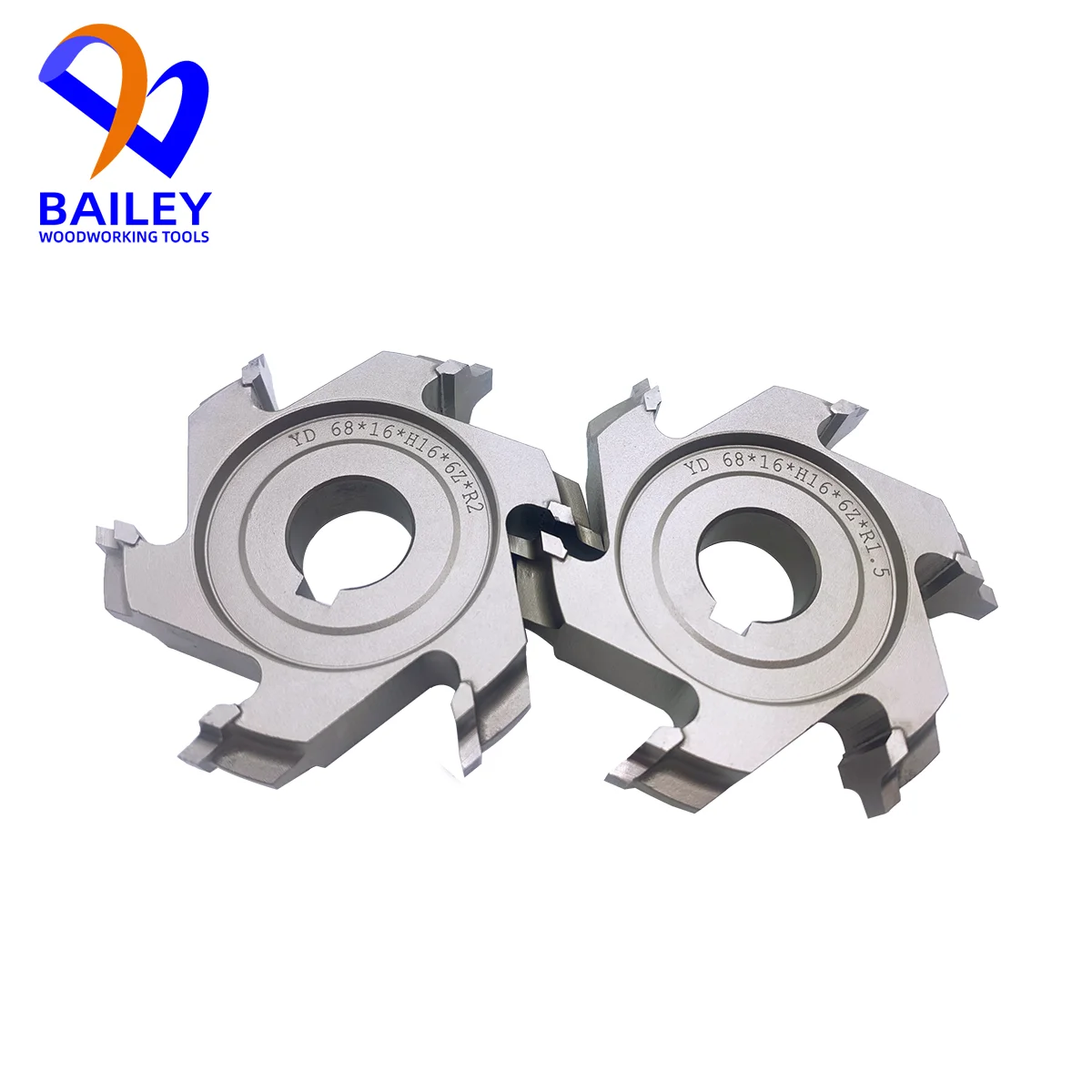 BAILEY 1PAIR Fine Trimming Cutter 68x16/20xH16mm 6Z R1.5/R2/R3 Fine Trimming Knife For Edge Banding Machine Woodworking Tool