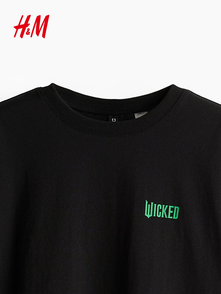 Wied H&M dames T-shirt lenteprint rond Ne ort Sve 25342 katoen 00% normale Sle zomercollectie